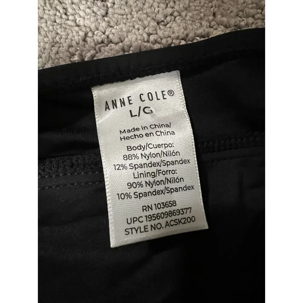 Anne Cole Swimsuit Tankini Top Womens Large Swim Underwire Plunge Ruching Black - Picture 7 of 8